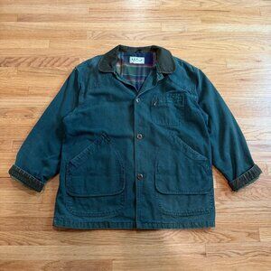 Vintage L.L. Bean Forest Green Canvas Barn Coat XL